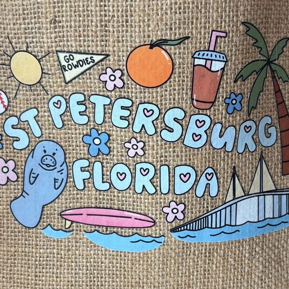St. Petersburg, Florida Tote Bags | Handmade Wedding Welcome Bags / Favor Bags - Picture 4 of 9